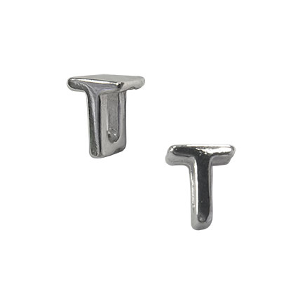 5mm Slider Alphabet Beads Sterling Silver Letter T
