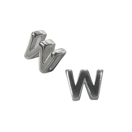 5mm Slider Alphabet Beads Sterling Silver Letter W