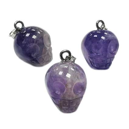 17mm Skull Pendant Amethyst