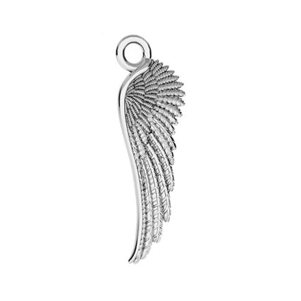 21x6mm Double side Angel Wing Sterling Silver Charm