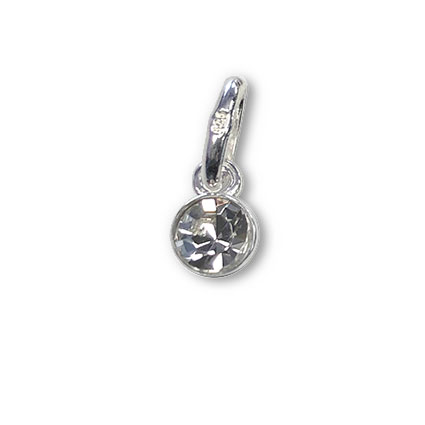 4mm Birthstone Bezel Charm STS-Crystal/April