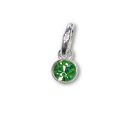 4mm Birthstone Bezel Charm STS-Peridot/August