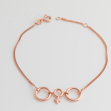 St Silver Rose Gold Plated 6.5