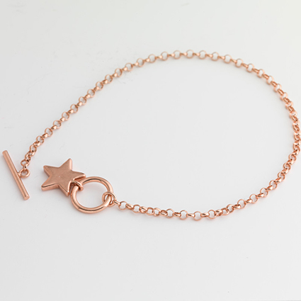 St Silver Rose Gold Plated 6.75