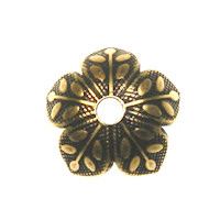 8mm Leaf Bead Cap Ant.GOLD