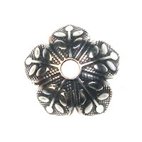 8mm Leaf Bead Cap Ant.SILV