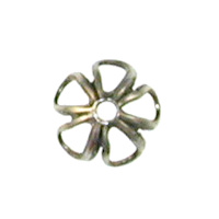 6mm Open Petal Bead Cap Ant.SILV