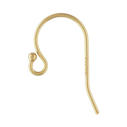 Ball End Hook Ear Wire (0.66mm) Gold Filled