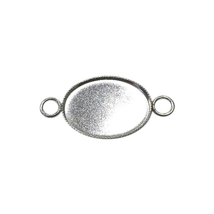 18x13mm Milled Edged Bangle Link Sterling Silver
