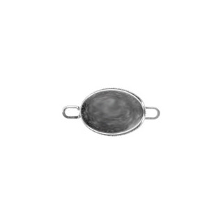 18x13mm Milled Edged Bangle Link Silver Plated