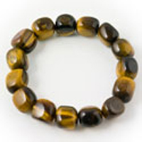 10-12mm Polished Baroque Bead Bracelet Tiger Eye