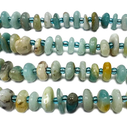 Chinese Amazonite Chunky Chip Beads Spaced - 16