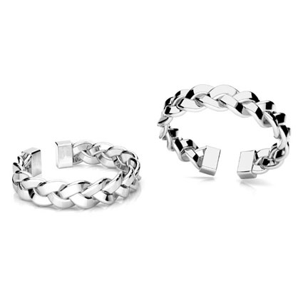 20mm Braided Adjustable Ring Sterling Silver
