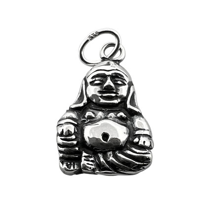 23mm Buddha Charm Ant.Sterling Silver