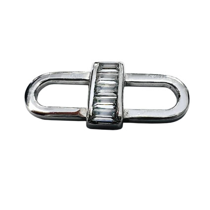 6.5x20x1.3mm Paperclip Link w/CZ Belt St Silver
