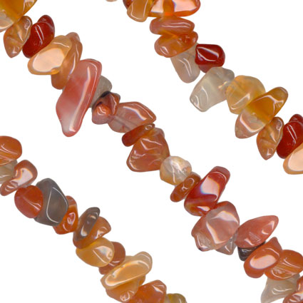 31-32'' Carnelian Chip Beads Necklace