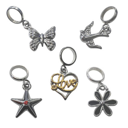 Dangle Charm With 6mm Slider Mix
