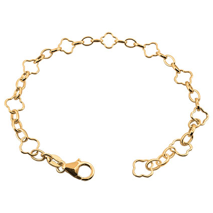 7.5mm Clover w/3 Oval Link Bracelet 7.5