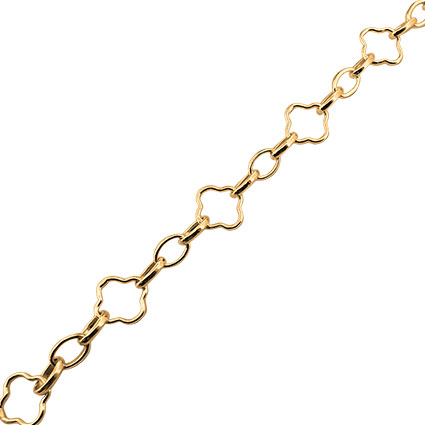 7.5mm Clover w/3 Oval Link Chain Gold Filled by foot