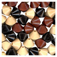 18mm Bicone Wooden Beads: Neutral Mix