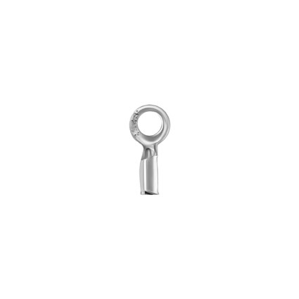 Mini Crimp End Cap w/Ring (0.48mm ID) Sterling Silver