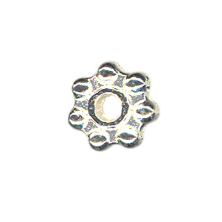 5mm Daisy Spacer Bead Silver Plated