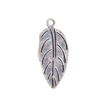 10x30mm Vintage Leaf Charm Ant.Silver