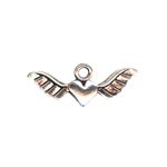 11x28mm Vintage Angel Wing Heart Ant.Silver