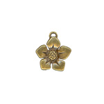 16mm Vintage Flower Charm Ant.Gold