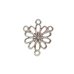 19x23mm Vintage Flower Connector Ant.Silver