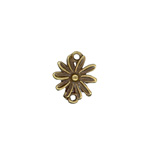 16mm Vintage 2-hole Flower Charm Ant.Gold