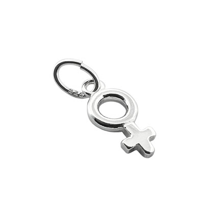 10mm Female Symbol Charm Sterling Silver
