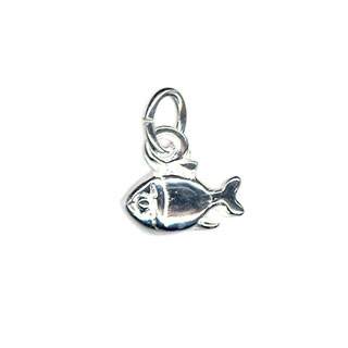 7mm Fish Charm Sterling Silver