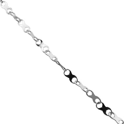 5.75x2.5mm Flat Infinity Link Chain Sterling Silver