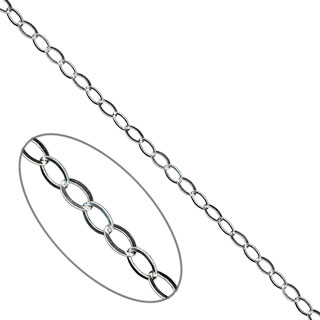 Flat Oval Trace 3.5x2.6mm Chain Loose Sterling Silver