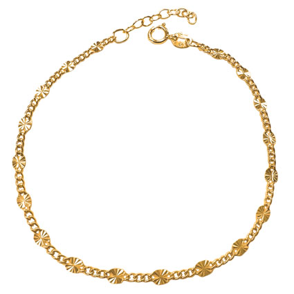10"Figaro Sunburst Anklet Gold Filled