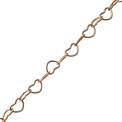 4x3mm Heart Chain Gold Filled