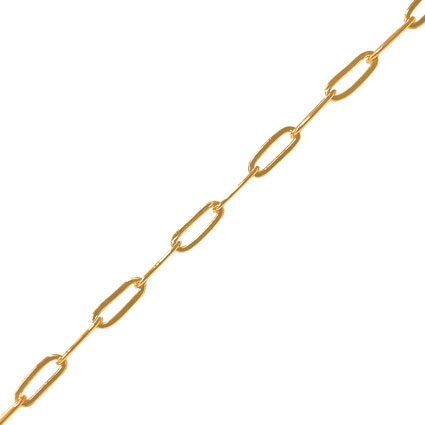 2.4x5.9mm Flat Paperclip Chain by Length Gold Filled