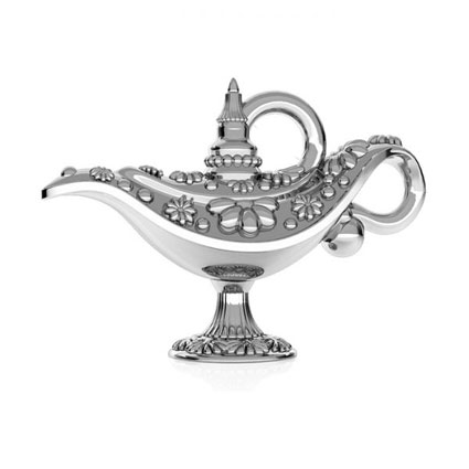 13mm Genie Lamp Charm Sterling Silver