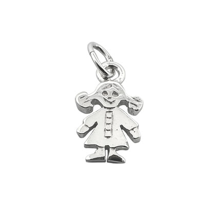 11mm Girl Charm Sterling Silver