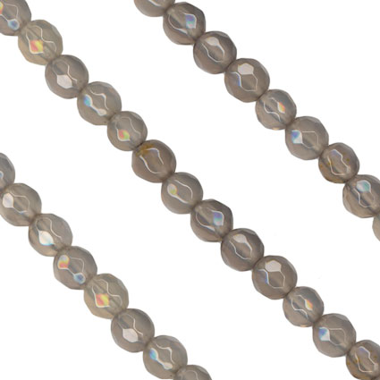Grey Agate Beads String 4mm Facet Round -16