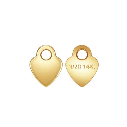 3.5mm Heart Quality Tag Gold Filled