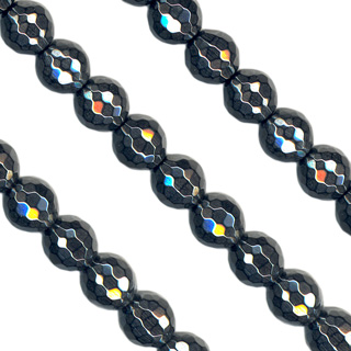 Hematite Beads String 6mm Round Facet -16