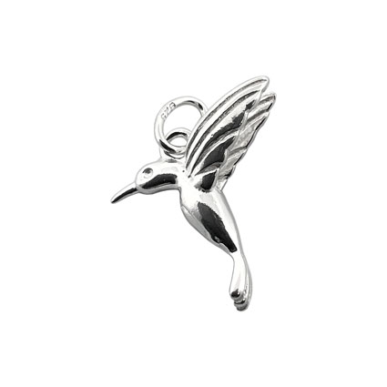 14mm Hummingbird Charm Sterling Silver