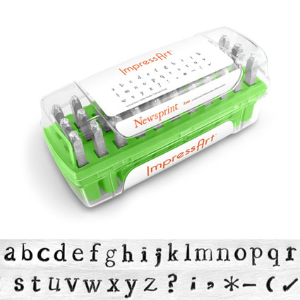 ImpressArt Newsprint Lowercase Stamp Set 3mm