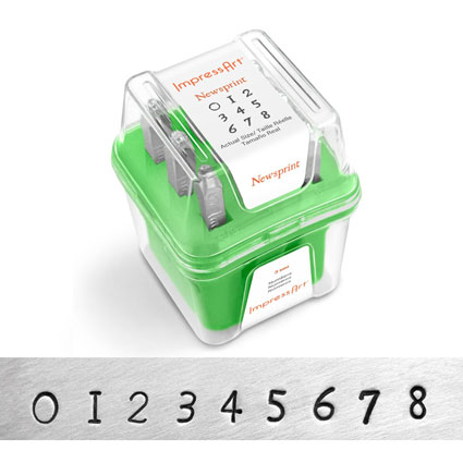 ImpressArt Newsprint Numbers Stamp Set 3mm