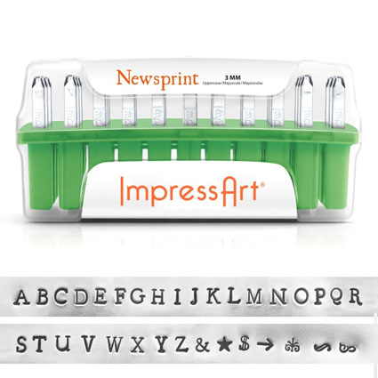 ImpressArt Newsprint Uppercase Stamp Set 3mm