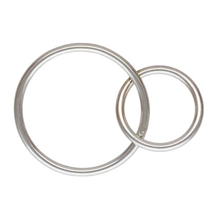 15mm-10mm Interlocking Rings Sterling Silver
