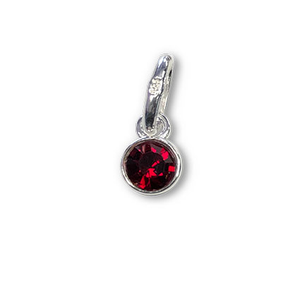 4mm Birthstone Bezel Charm STS-Garnet/January