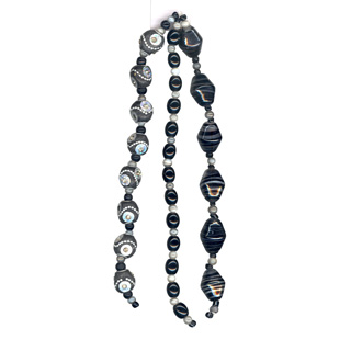 Kashmiri 3str Bead Lead: Black